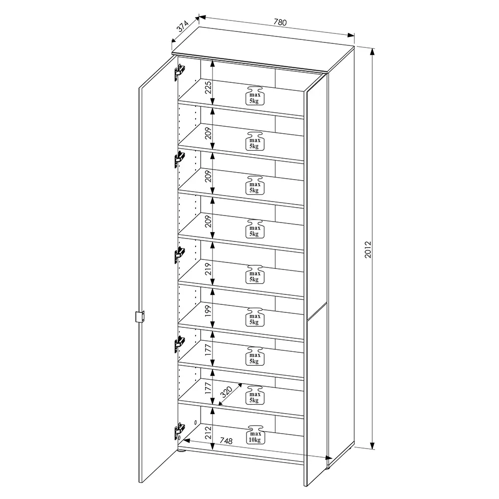 Lomadox Flurgarderobe 4-teilig grün matt mit Eiche BLISS-36 zollfrei