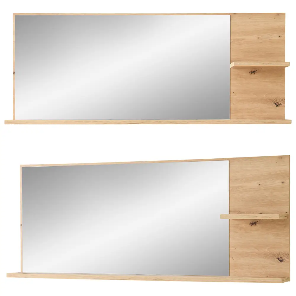 Lomadox Flurgarderobe 4-teilig mit Flurschrank weiß matt mit Eiche BLISS-36 50% Rabatt für begrenzte Zeit