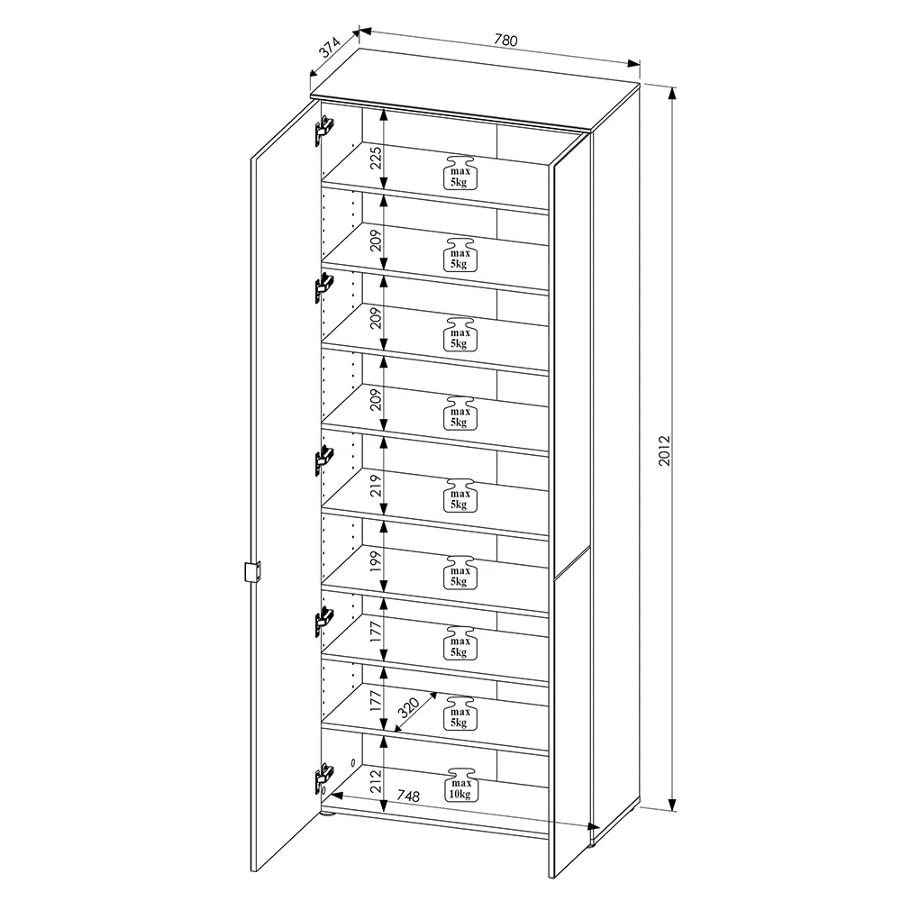 Lomadox Flurgarderobe 4-teilig mit Flurschrank weiß matt mit Eiche BLISS-36 50% Rabatt für begrenzte Zeit