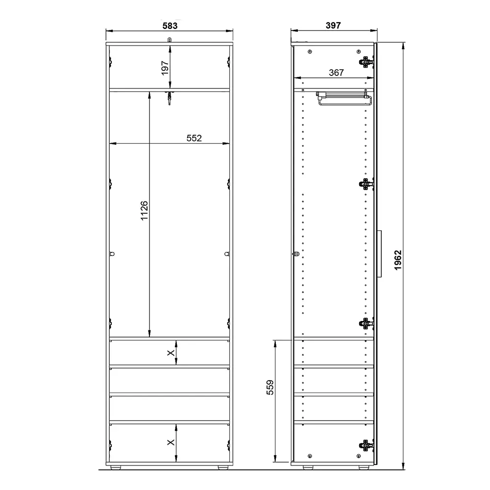 Lomadox Flurmöbel Set 3-teilig graphit mit Glasfronten grau GENEVA-01 Verkauf