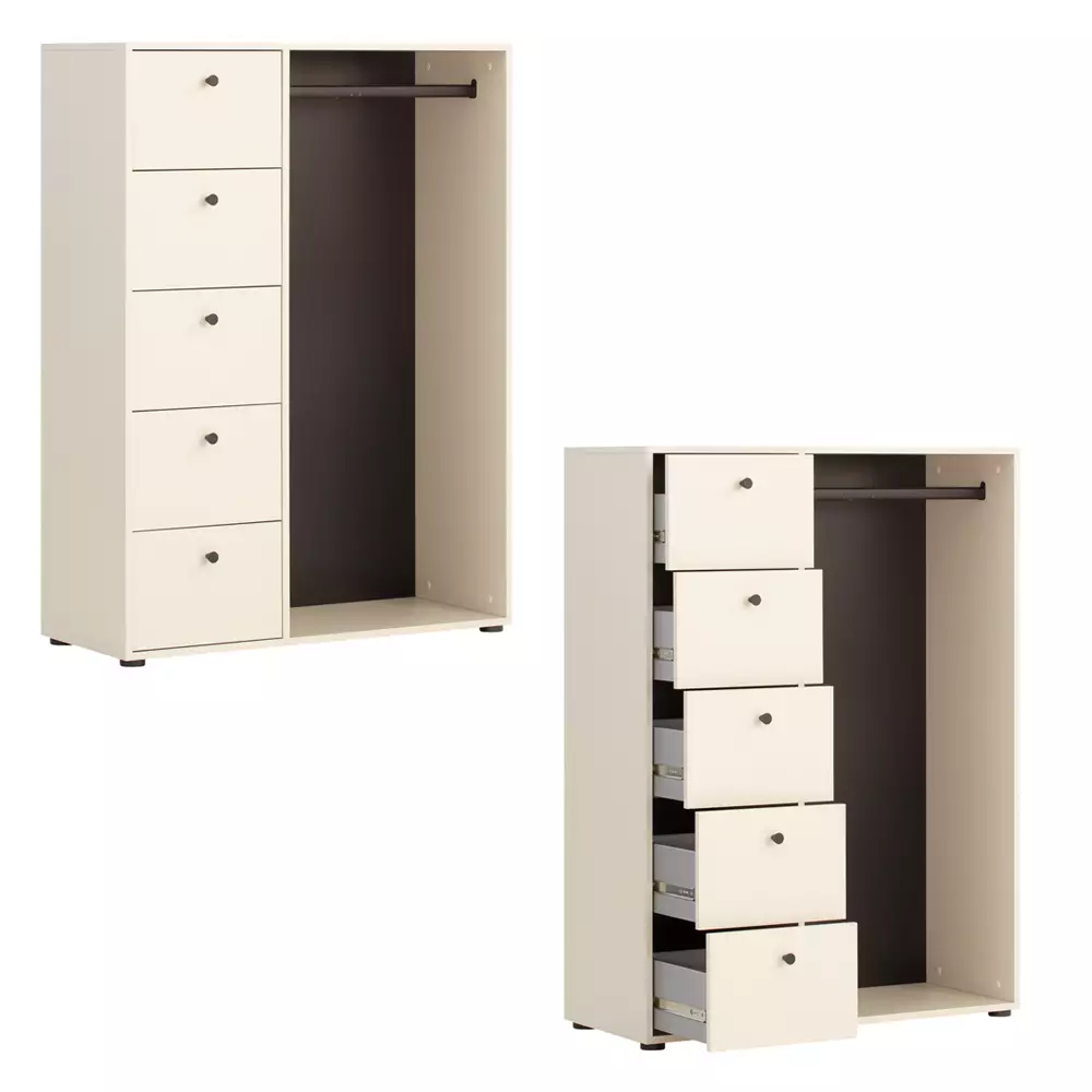 Lomadox Flurmöbel Set Garderobenschrank Wandregal beige LORCA-80 im Angebot