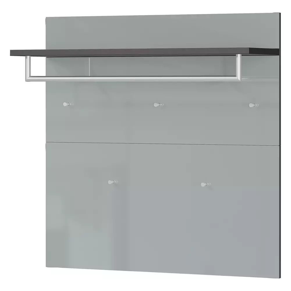 Lomadox Flurmöbel Set Schuhbank und Garderobenpaneel graphit Glasfront grau GENEVA-01 Fabrikverkauf