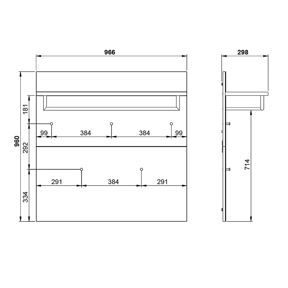 Lomadox Flurmöbel Set Schuhbank und Garderobenpaneel graphit Glasfront grau GENEVA-01 Fabrikverkauf