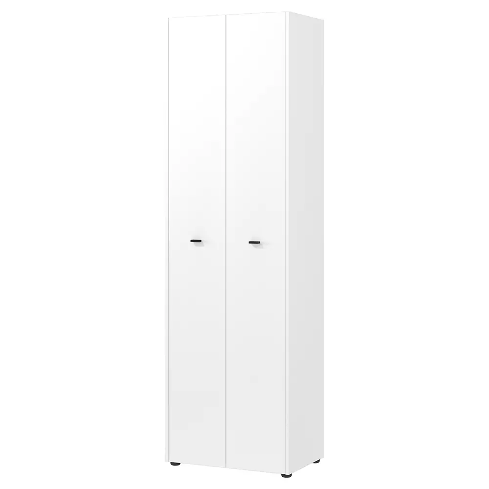 Lomadox Flurschrank 2-türig, weiß mit Eiche, LASARI-01
