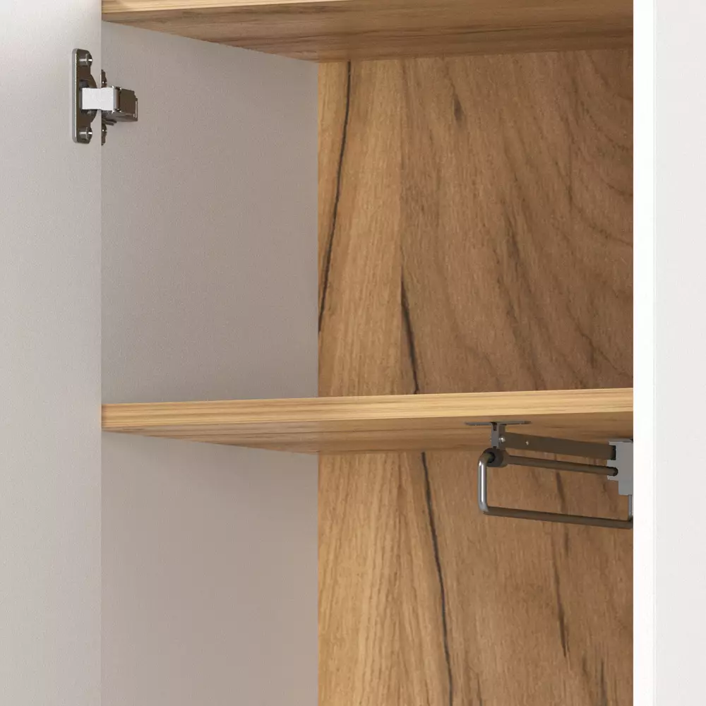 Lomadox Flurschrank 2-türig, weiß mit Eiche, LASARI-01 Günstig kaufen