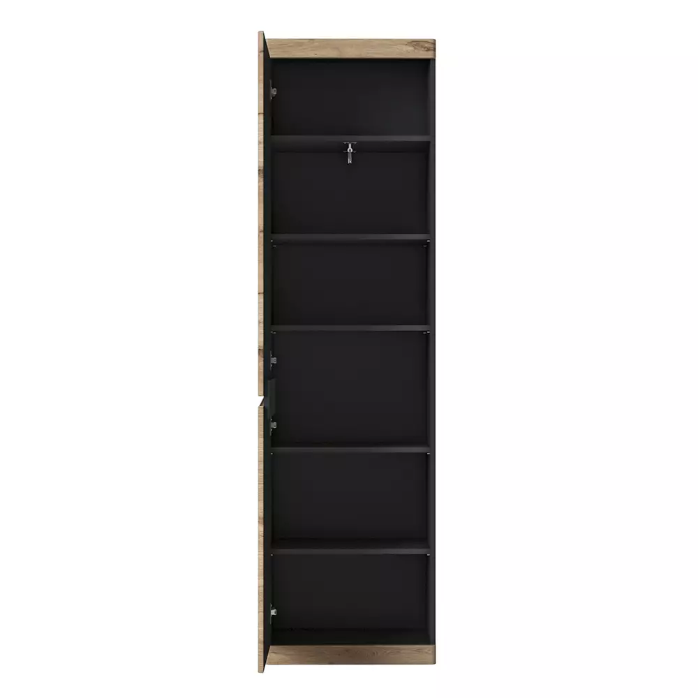 Lomadox Flurschrank anthrazit mit Eiche SUNBURY-129 Versandkostenfrei