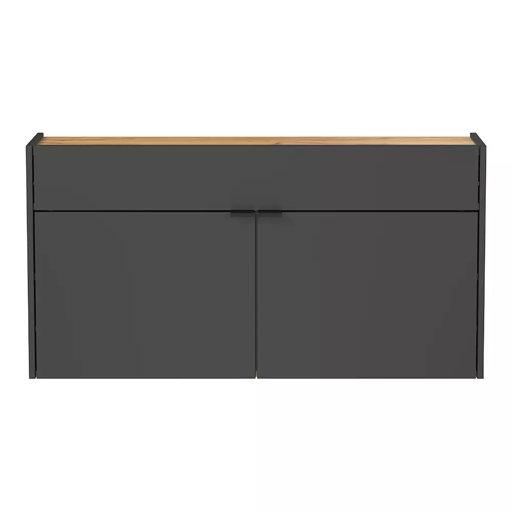Lomadox Flurschrank Schuhschrank 110cm in grau mit Eiche ABERDEEN-01 ideal für schmale Flure, B/H/T ca. 110/57/22 cm Online Shopping