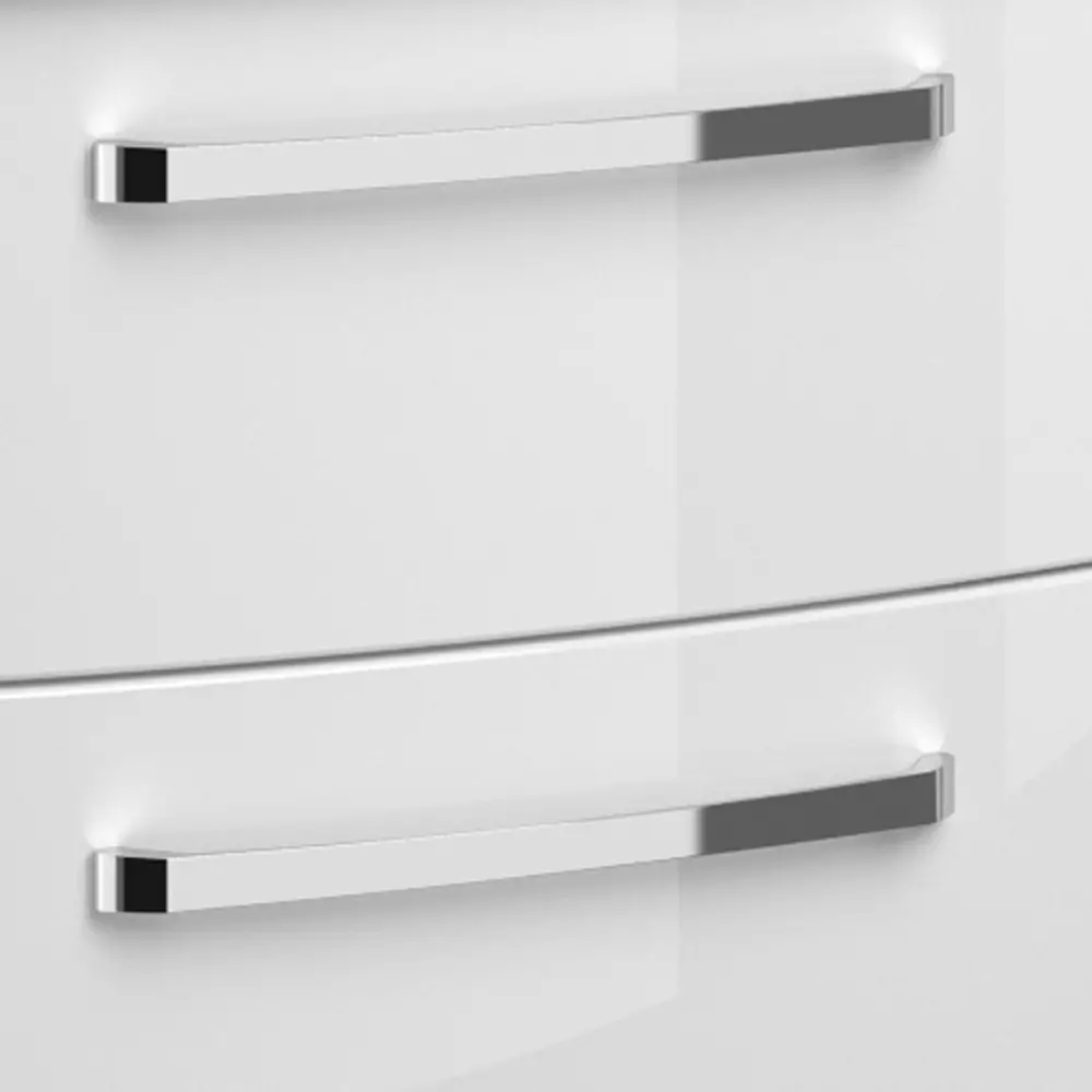 Lomadox Badezimmer Set in Hochglanz weiß FES-4010-60 mit 80cm Keramik Waschtisch, Spiegelschrank inkl. LED & 2 Hochschränke Jubiläumsangebot