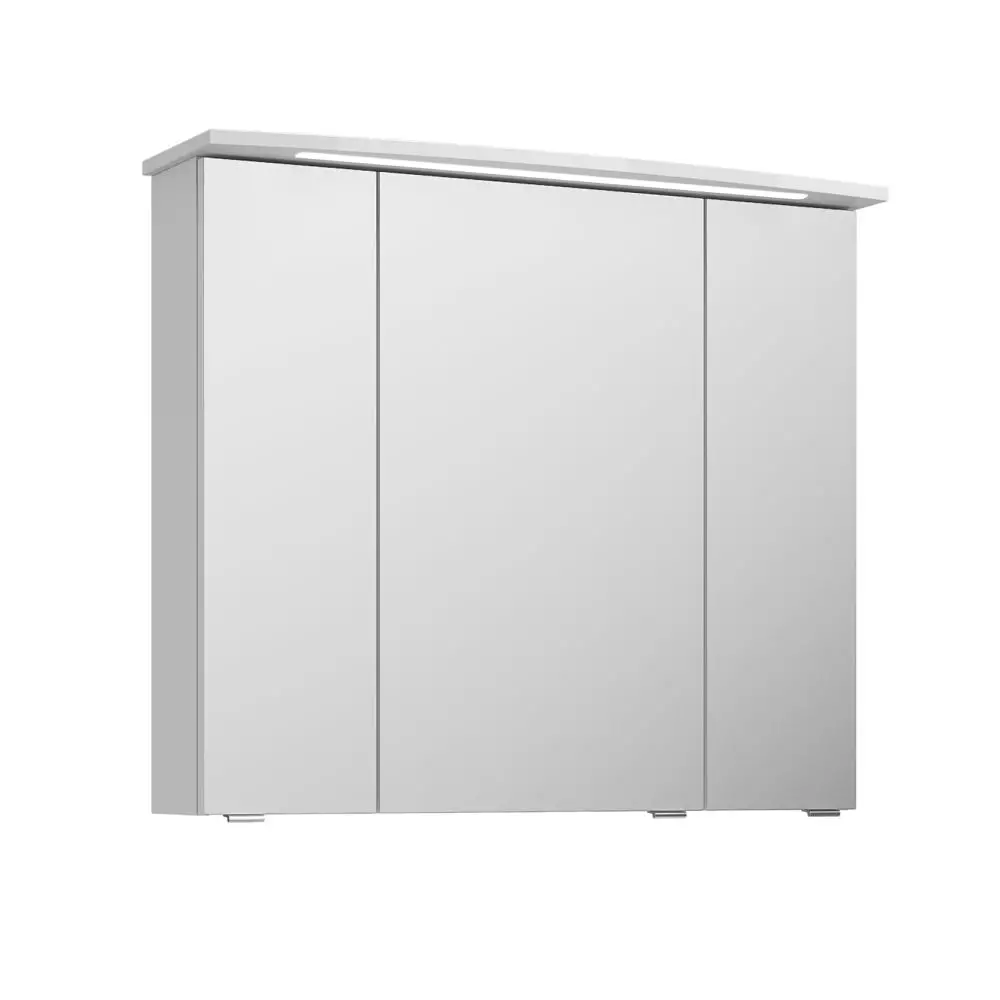 Lomadox Badezimmer Set in Hochglanz weiß FES-4010-60 mit 80cm Keramik Waschtisch, Spiegelschrank inkl. LED & 2 Hochschränke Jubiläumsangebot