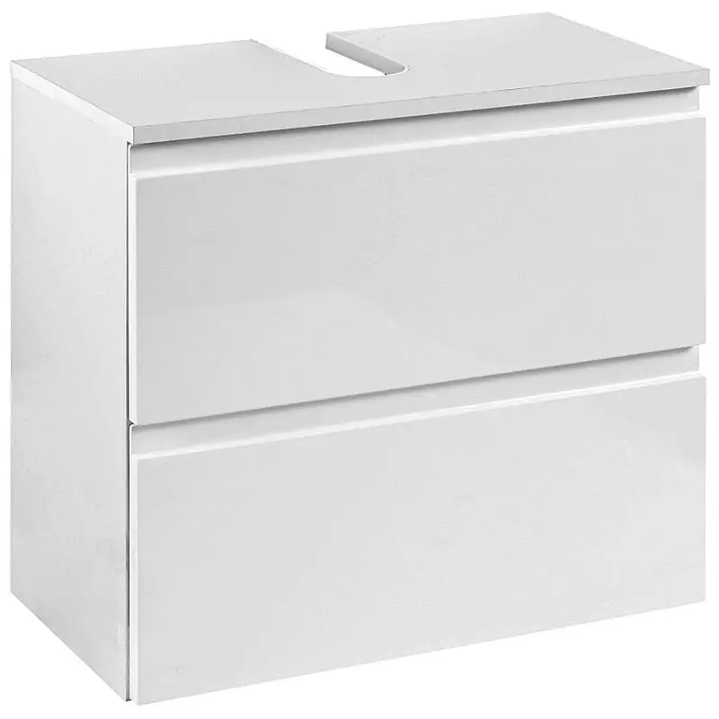 Lomadox Waschbeckenschrank COMO-03, Hochglanz weiß, B x H x T ca.: 60 x 53 x 35cm