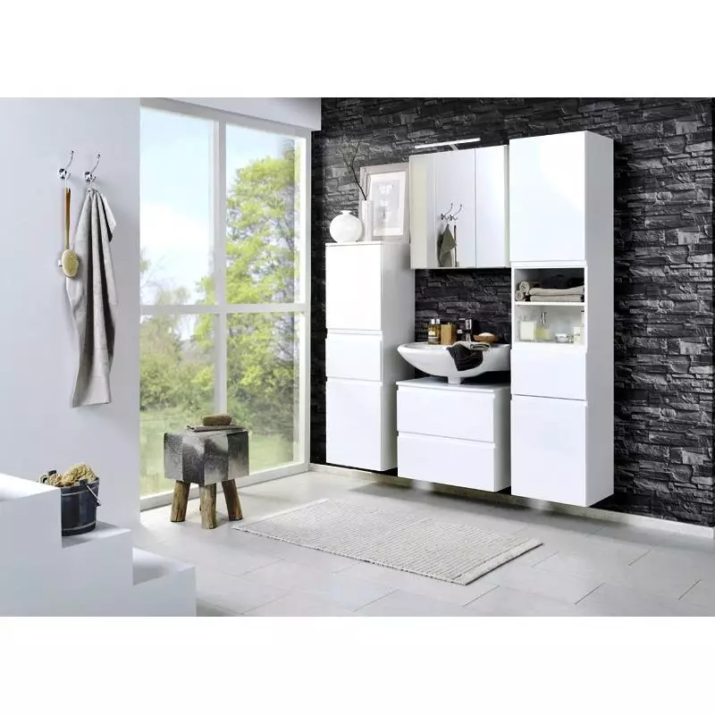 Lomadox Waschbeckenschrank COMO-03, Hochglanz weiß, B x H x T ca.: 60 x 53 x 35cm Online Outlet