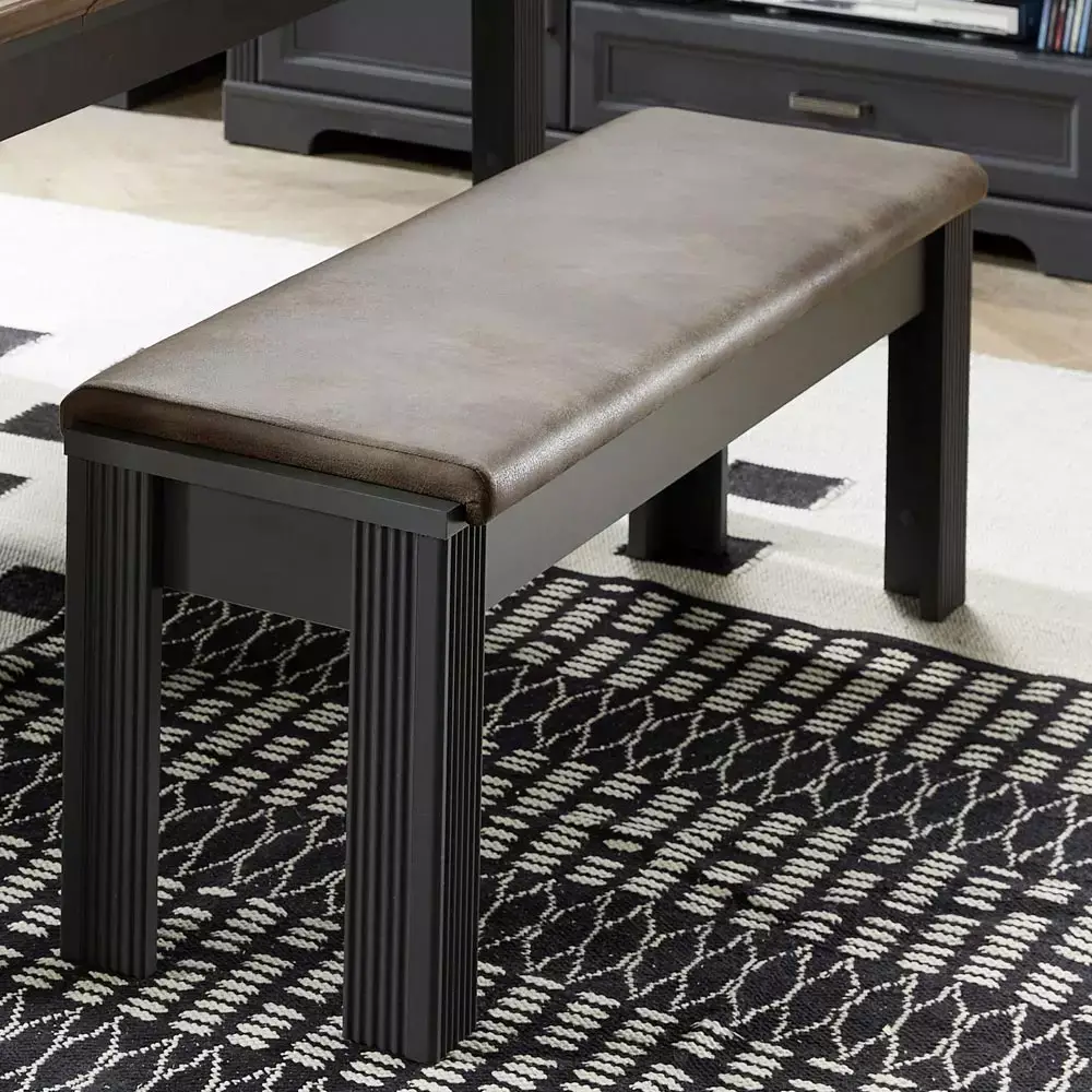 Lomadox Esszimmer Sitzbank JÜLICH-36 in Graphit und Sitzkissen braun B/H/T: 126/48/41 cm