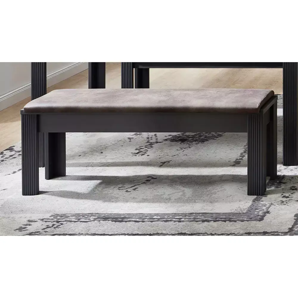 Lomadox Esszimmer Sitzbank JÜLICH-36 in Graphit und Sitzkissen braun B/H/T: 126/48/41 cm Große Rabatte