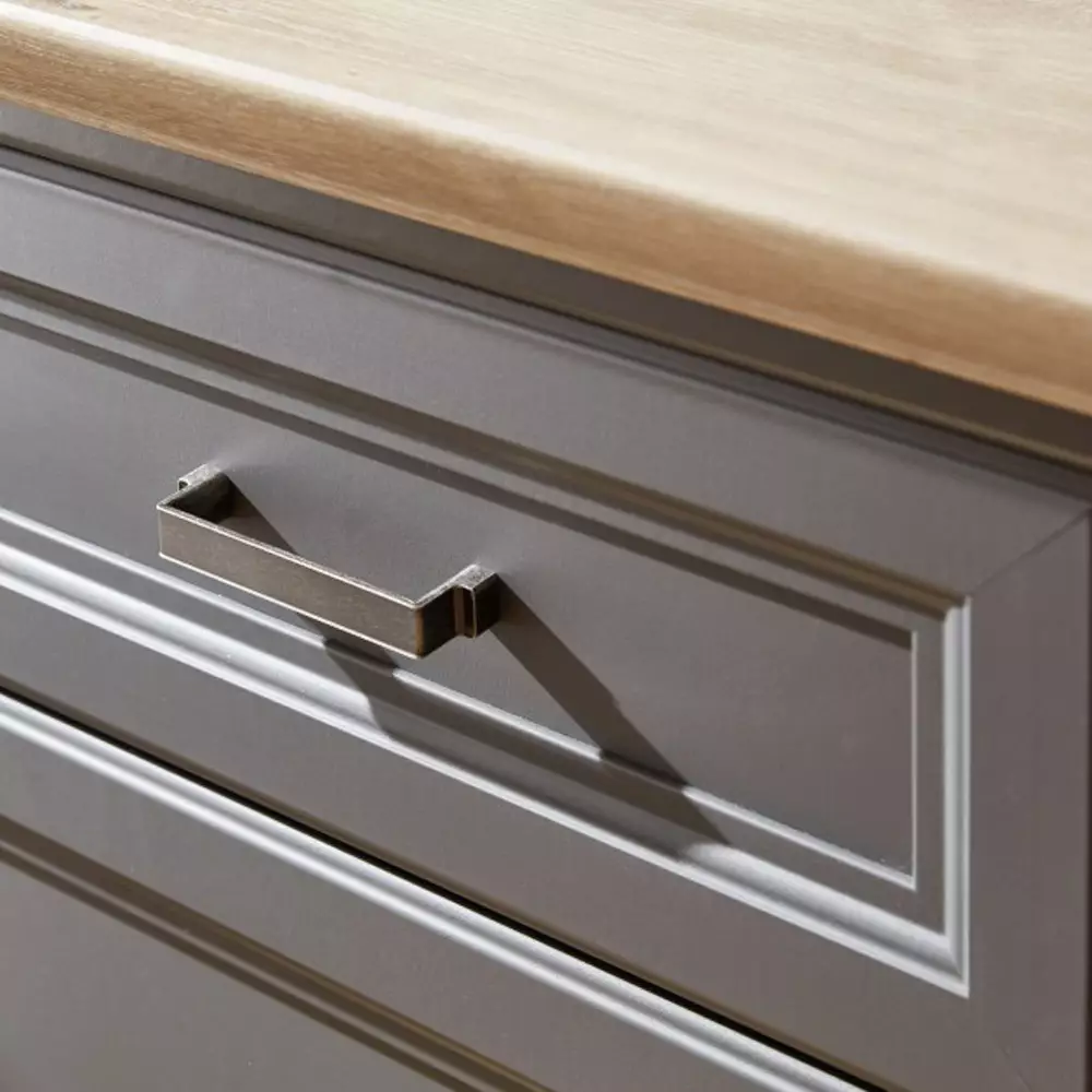 Lomadox Großes Landhaus Highboard JÜLICH-36 im Dekor Graphit und Deckplatte Artisan Eiche Nb. inkl. LED B/H/T: 143/150/42 cm VIP-Rabatte