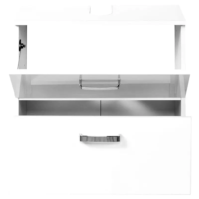 Lomadox Waschbeckenunterschrank PADUA-03 Hochglanz weiß, 60cm Kostenlose Rückgabe