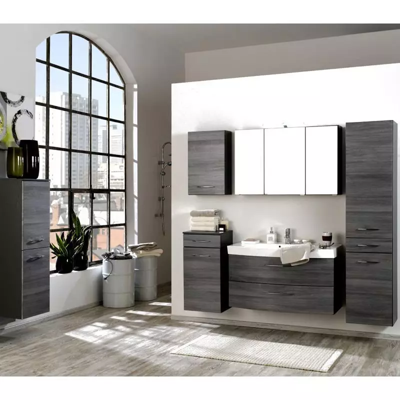 Lomadox Spiegelschrank 100cm graphitgrau, PADUA-03 LED-Aufbauleuchte, B/H/T ca. 100/64/20 cm JETZT KAUFEN