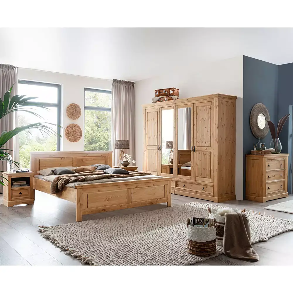 Lomadox Schlafzimmermöbel, Kiefer massiv, eichefarben geölt, STEINKJER-69 - selbst zusammenstellen Zeitbegrenzte Promotion