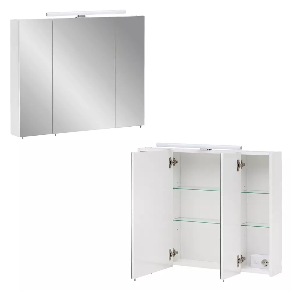 Lomadox Badmöbel Serie MESA-80 in weiß matt - selbst zusammenstellen Outlet