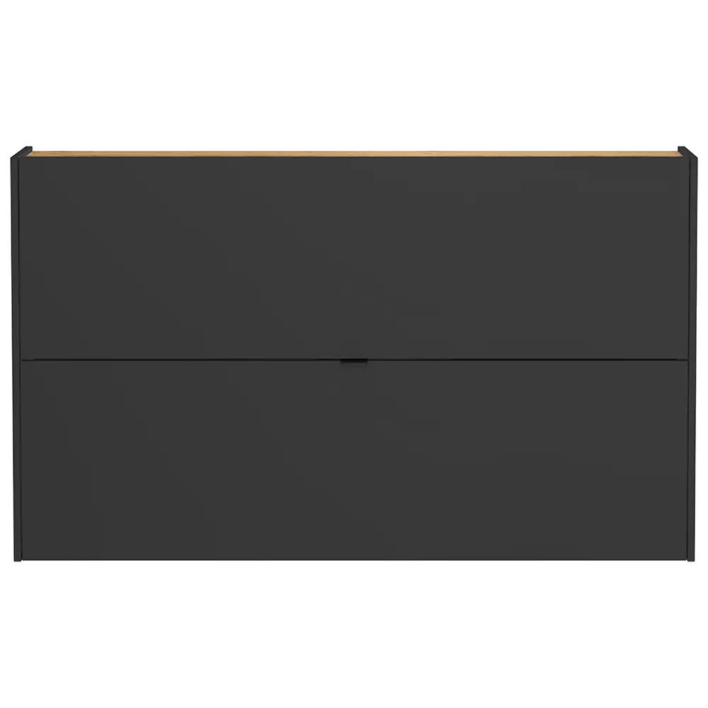 Lomadox Flurschrank Schuhschrank 140cm in grau mit Eiche ABERDEEN-01 ideal für schmale Flure Auslauf