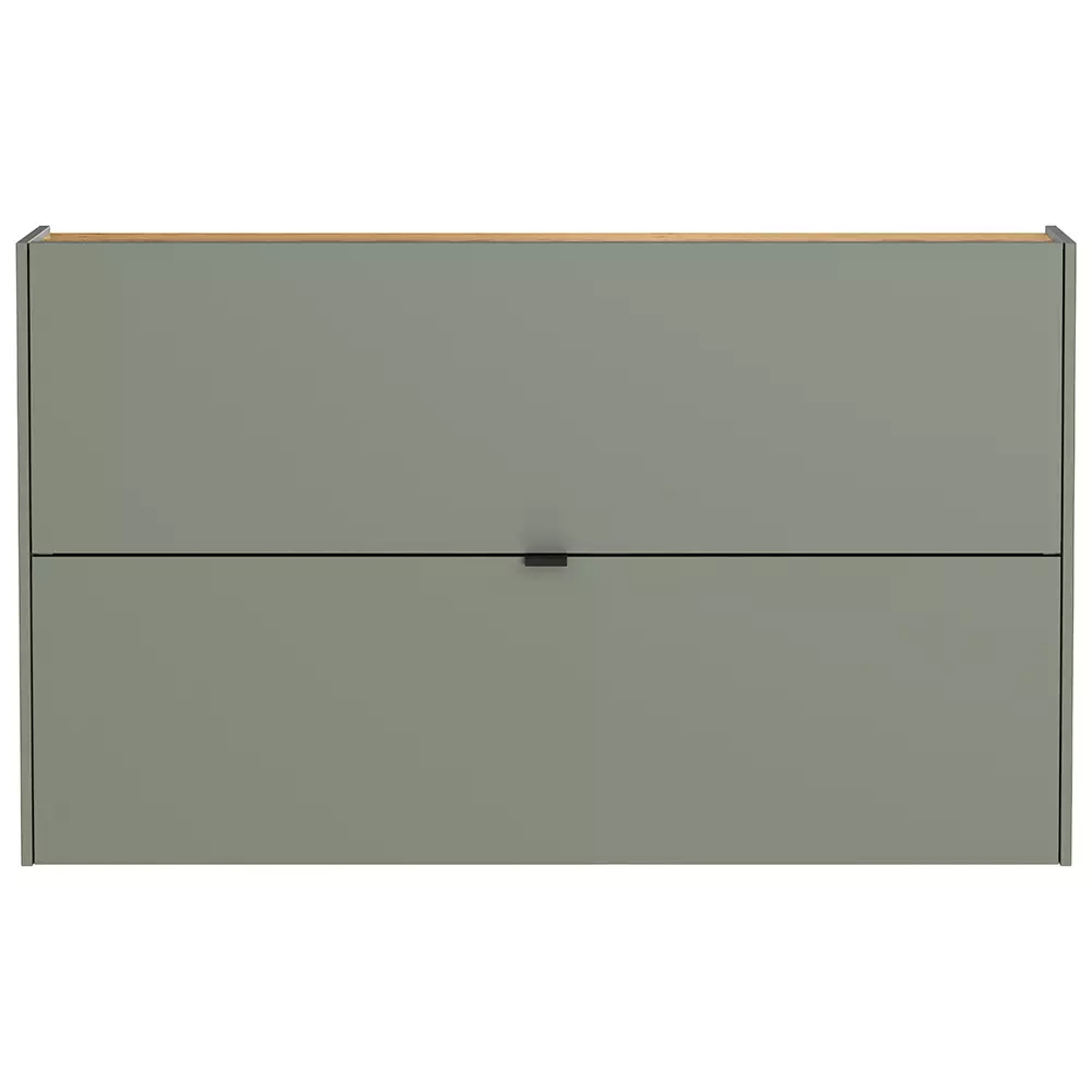 Lomadox Flurschrank Schuhschrank 140cm in grün mit Eiche ABERDEEN-01 ideal für schmale Flure Verkauf