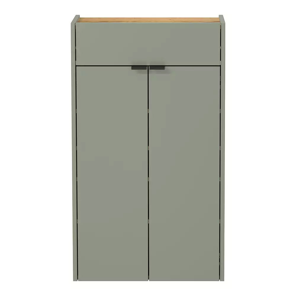 Lomadox Flurschrank Schuhschrank 56cm in grün mit Eiche ABERDEEN-01 ideal für schmale Flure, B/H/T ca. 56/97/22 cm Hotsell