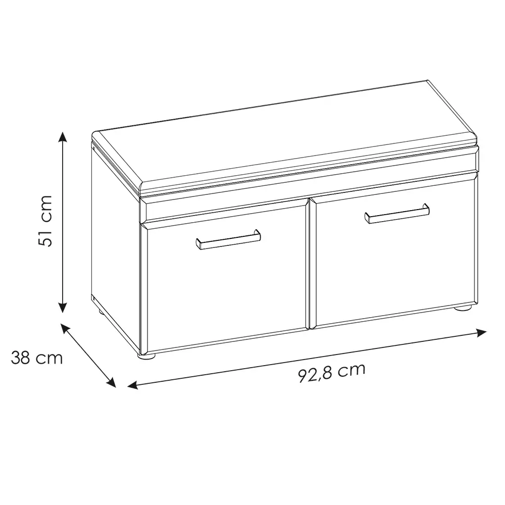 Lomadox Gaderobenbank Sitzbank in Grandson Eiche Nb. CARIATI-129, B/H/T ca. 92,8/47/38 cm Kostenloser Versand