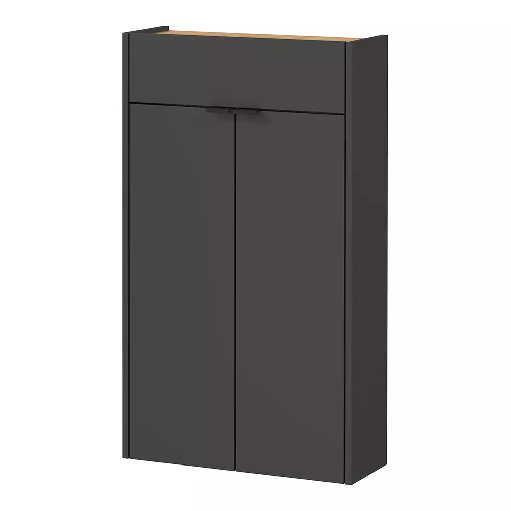 Lomadox Garderobe Flurgarderobe schmal in grau mit Eiche ABERDEEN-01 modern 3-teilig mit 1 Garderobenpaneel Sonderangebot