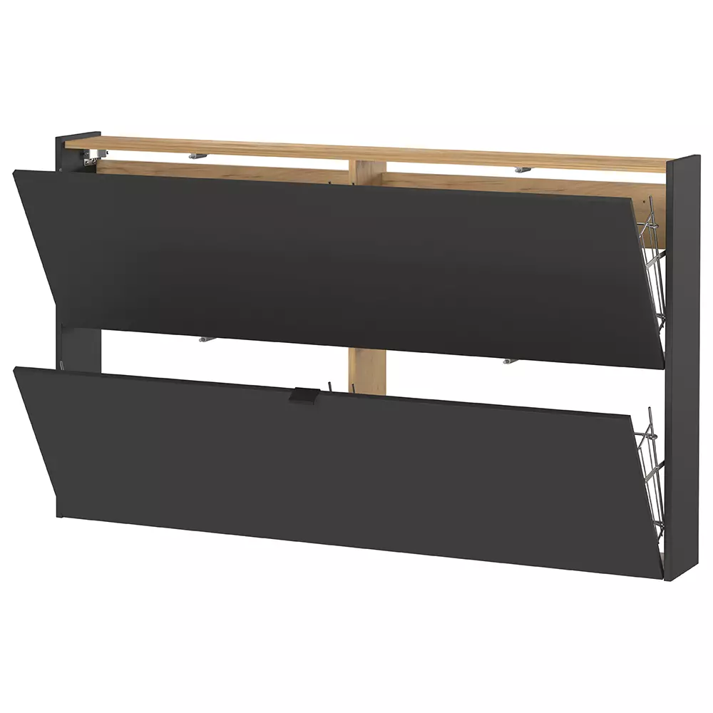 Lomadox Garderobe Flurgarderobe schmal in grau mit Eiche ABERDEEN-01 modern 4-teilig mit 2 Garderobenpaneelen Exklusivangebot