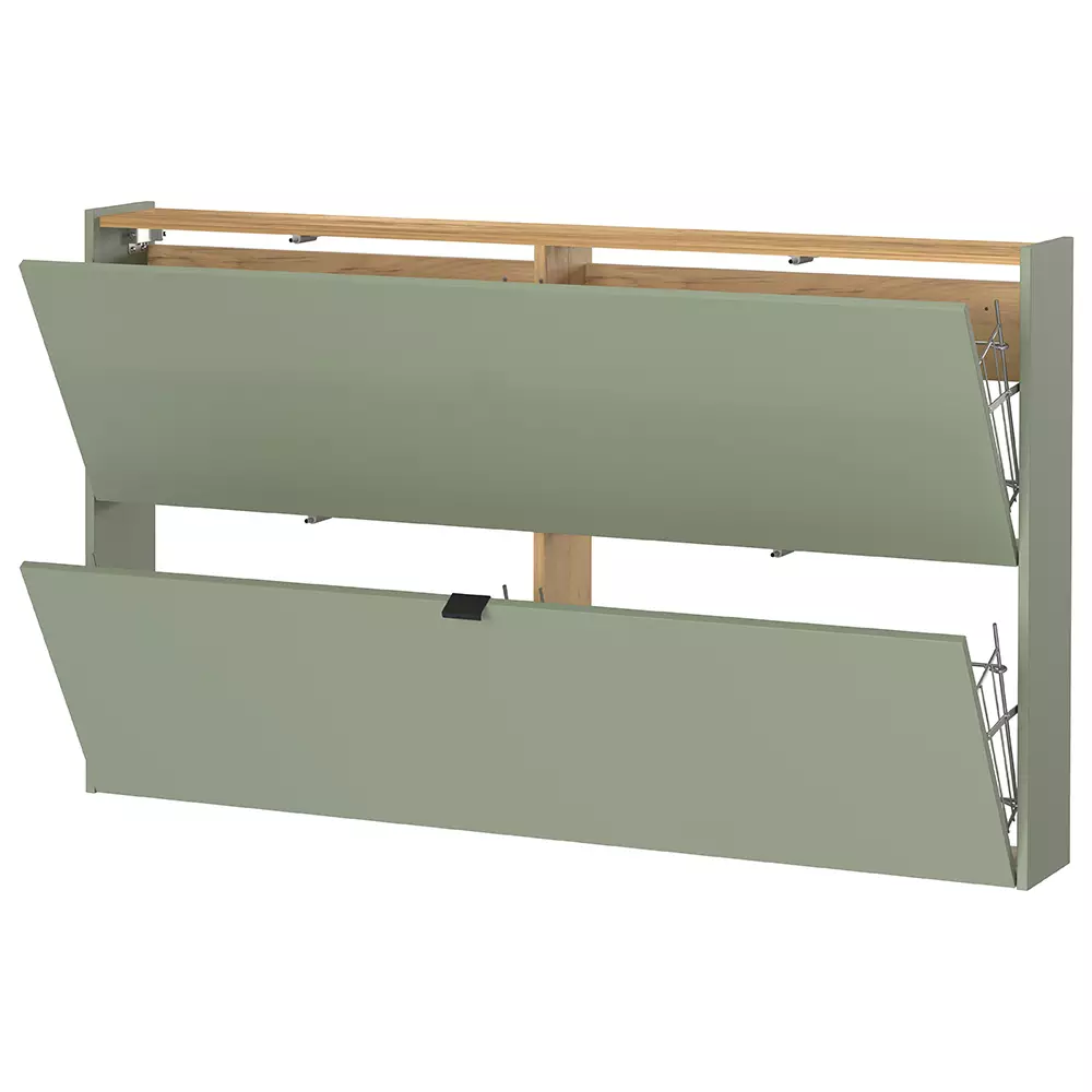 Lomadox Garderobe Flurgarderobe schmal in grün mit Eiche ABERDEEN-01 modern 3-teilig mit 1 Garderobenpaneel Cyber Monday