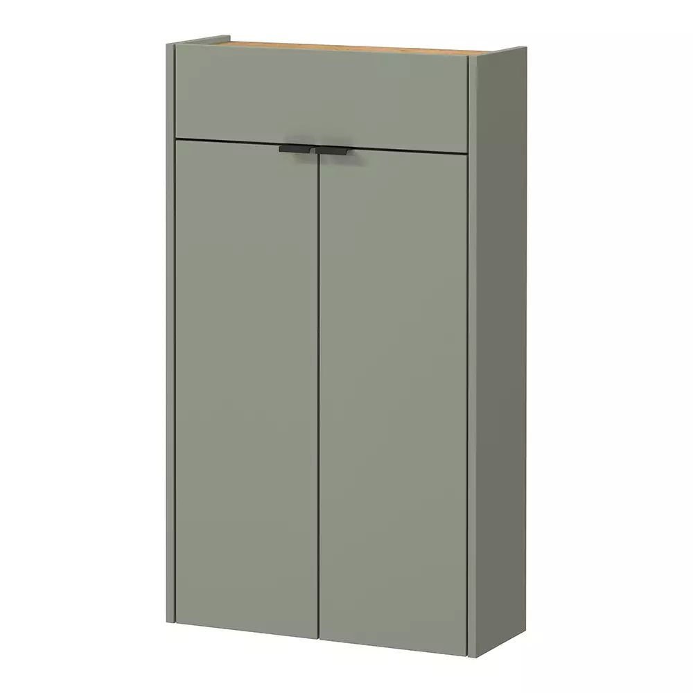 Lomadox Garderobe Flurgarderobe schmal in grün mit Eiche ABERDEEN-01 modern 3-teilig mit 1 Garderobenpaneel Weihnachtsangebot