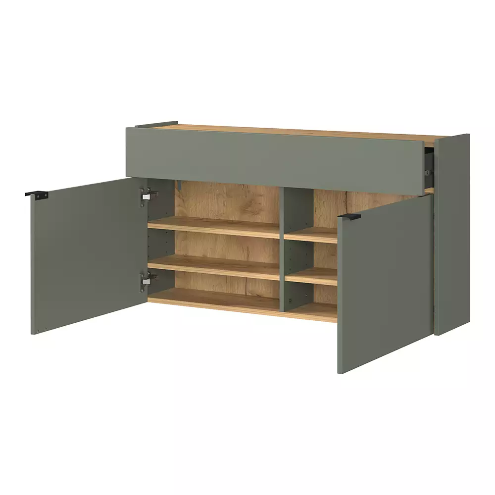 Lomadox Garderobe Flurgarderobe schmal in grün mit Eiche ABERDEEN-01 modern 4-teilig mit 2 Garderobenpaneelen Vatertagsangebot
