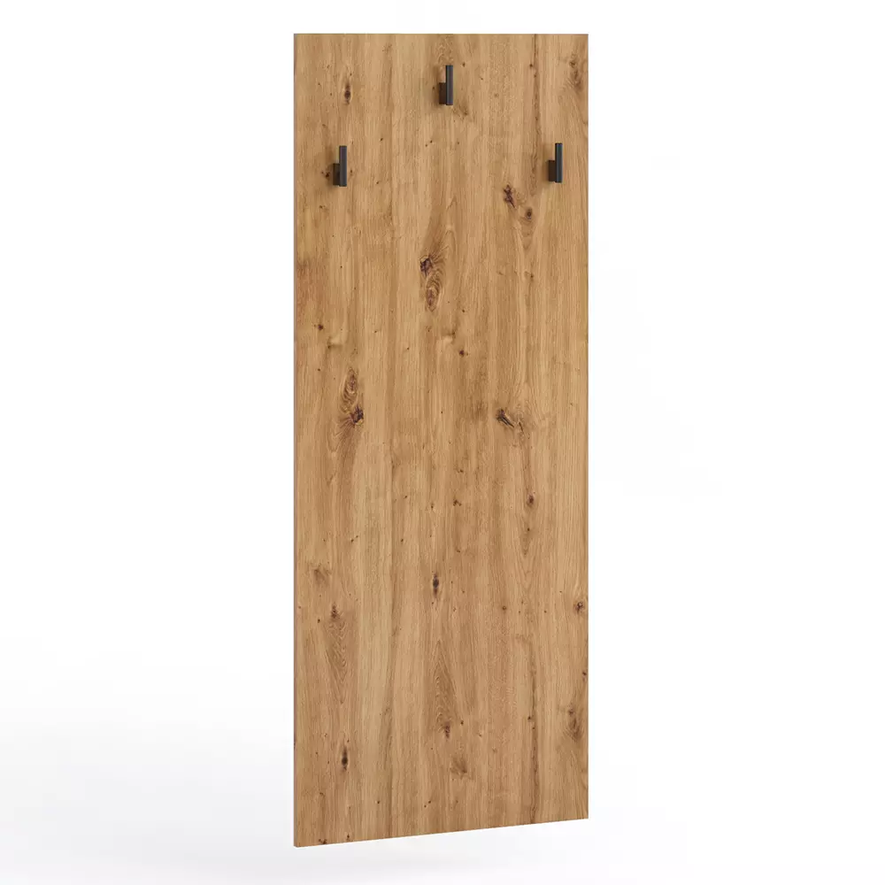 Lomadox Garderobe Hakenpaneel mit Schuhbank in Artisan Eiche Nb. mit schwarz OSTUNI-132, B/H/T ca. 62/210/40 cm Heißer Verkauf