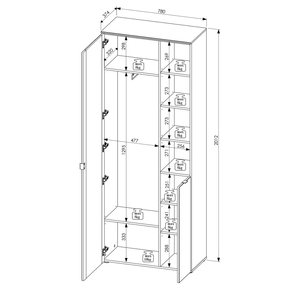 Lomadox Garderobe modern 3-teilig mit Garderobenpaneel grün matt mit Eiche BLISS-36 Online Outlet