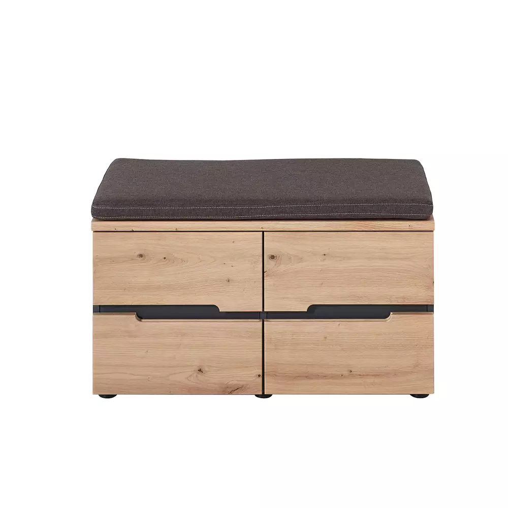 Lomadox Garderoben Set in Artisan Eiche Nb. mit Graphit MANRESA-36 mit Sitzbank inkl. Kissen Kauf eins, bekomm eins gratis