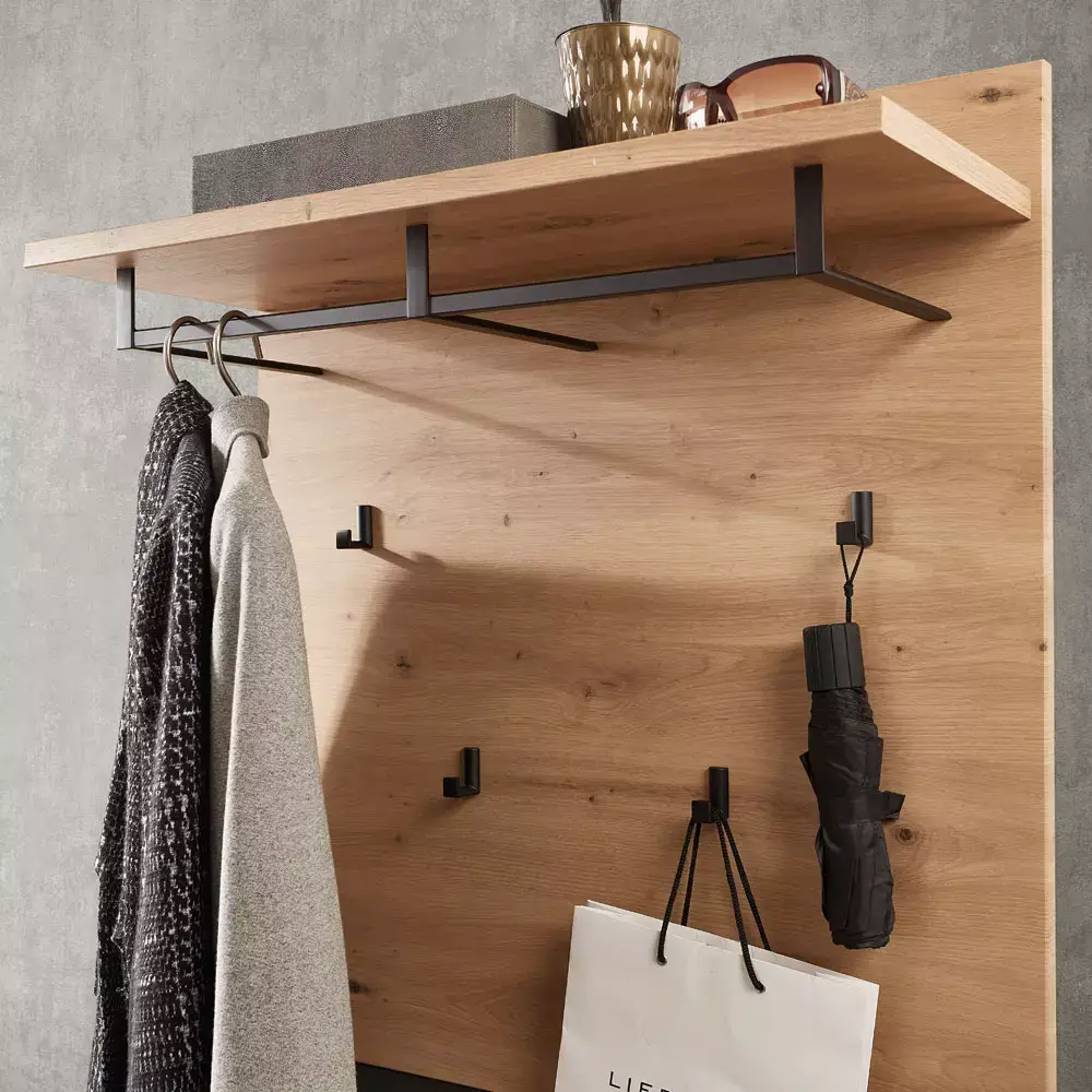 Lomadox Garderoben Set in Artisan Eiche Nb. mit Graphit MANRESA-36 mit Sitzbank inkl. Kissen Kauf eins, bekomm eins gratis