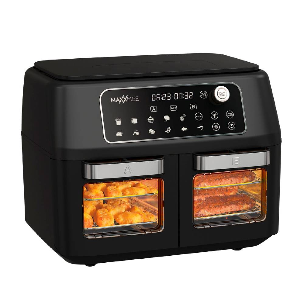 MAXXMEE Heißluft-Fritteuse Doppelkammer 11l - schwarz