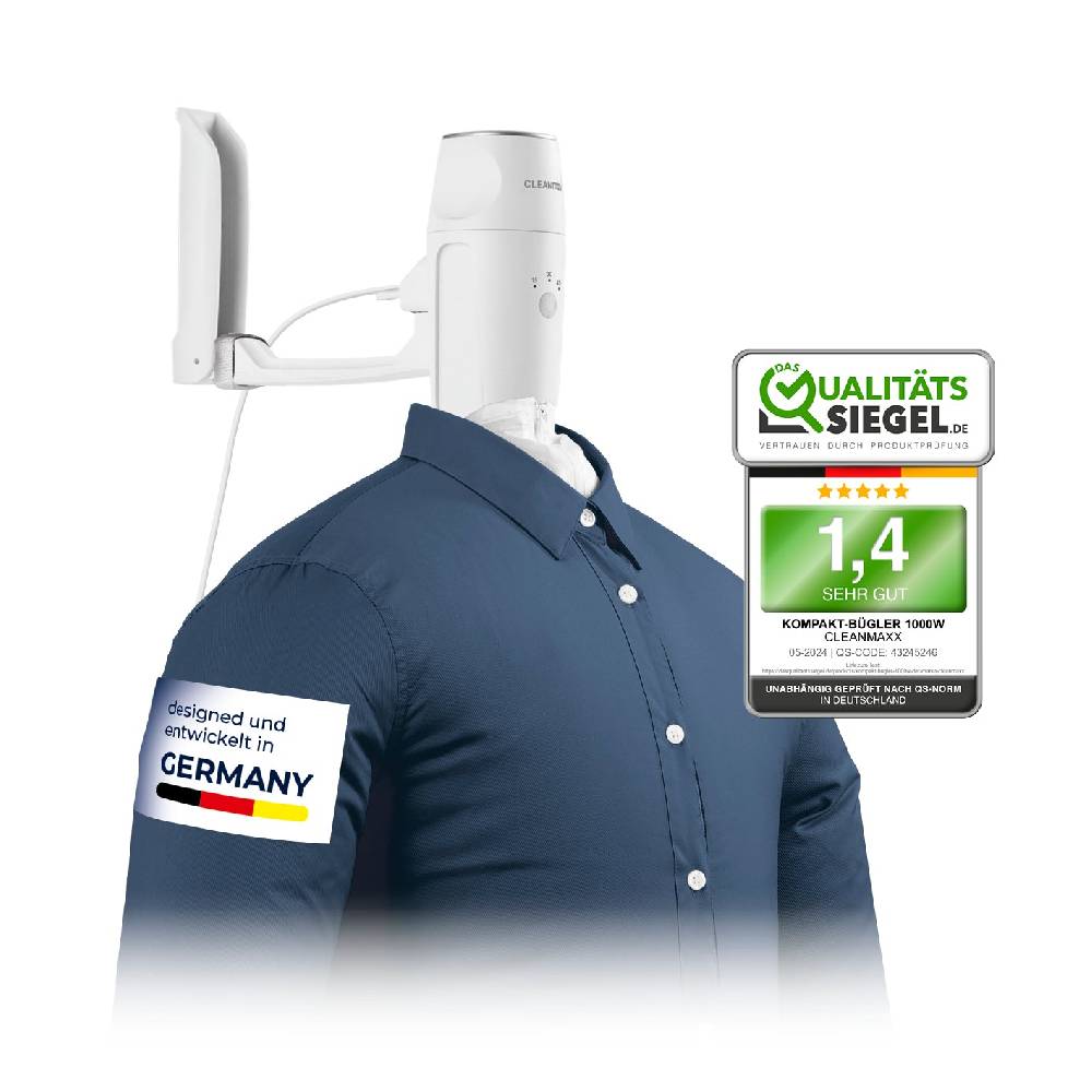 CLEANmaxx Hemden- & Blusenbügler Kompakt - weiß/silber