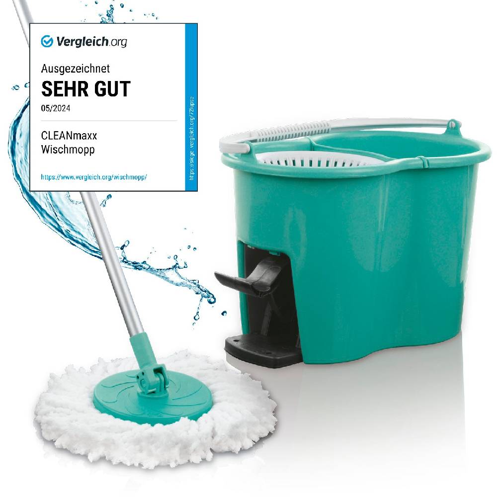 CLEANmaxx Power-Wischmopp - Zwei-Kammer-Filtersystem - türkis