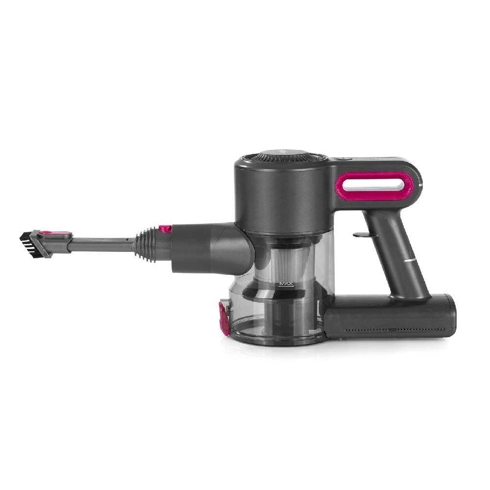 MAXXMEE Akku-Zyklon-Staubsauger - Verlängerungsrohr auf bis ca. 80 cm - anthrazit/pink