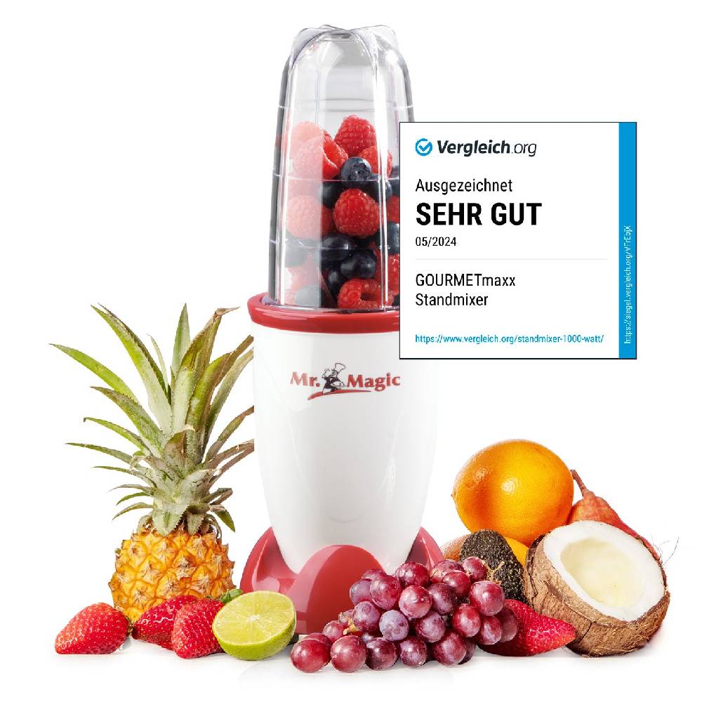 GOURMETmaxx Mr. Magic 400 W in Rot/Weiß, 4-tlg