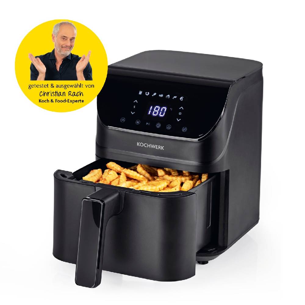 Rachs KOCHWERK Heißluft-Fritteuse Digital mit Shake-Reminder 4l - 7 Programme