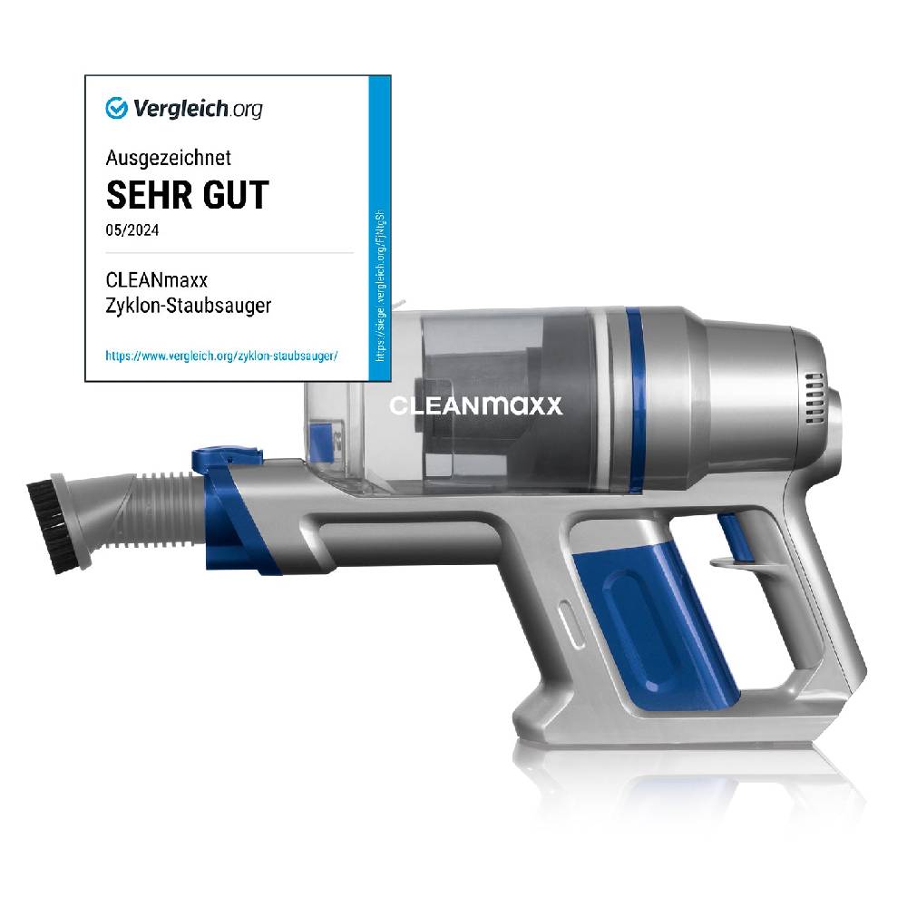 CLEANmaxx Akku-Zyklon-Staubsauger - silber/blau