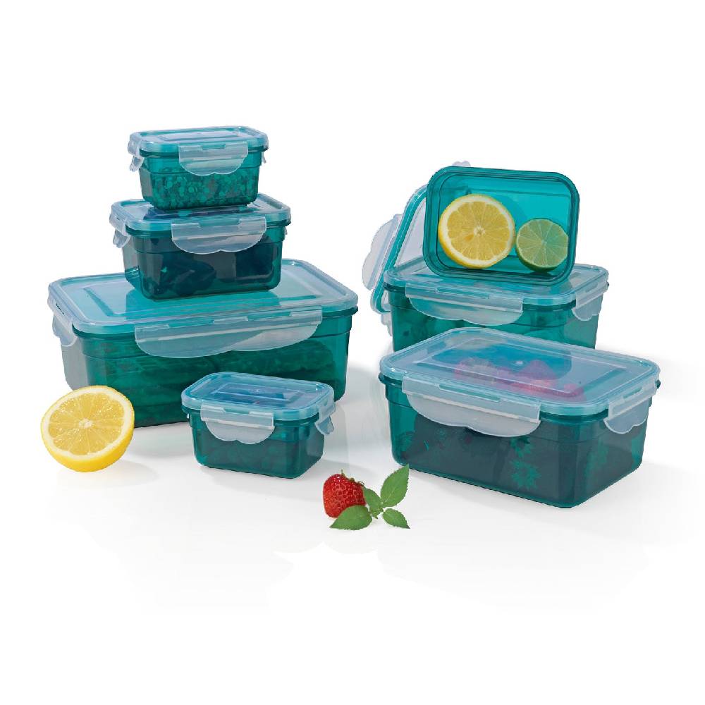 GOURMETmaxx Frischhaltedosen Klick-it 14-tlg. - smaragd/transparent