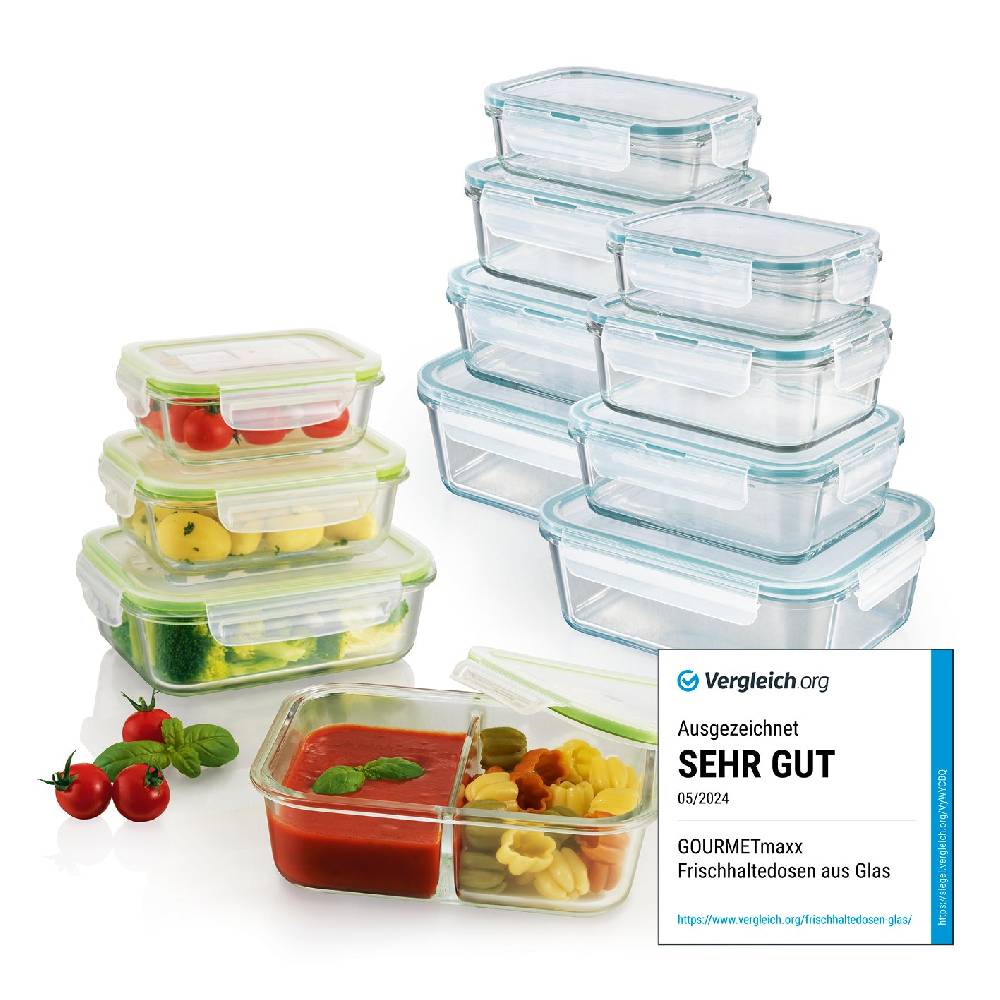 GOURMETmaxx Glas-Frischhaltedosen Klick-it - 24-tlg