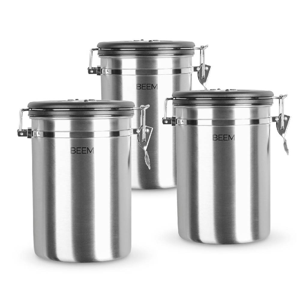 BEEM KAFFEEDOSE Vorratsdose mit Dosierlöffel - 1,9 l - 3er-Set