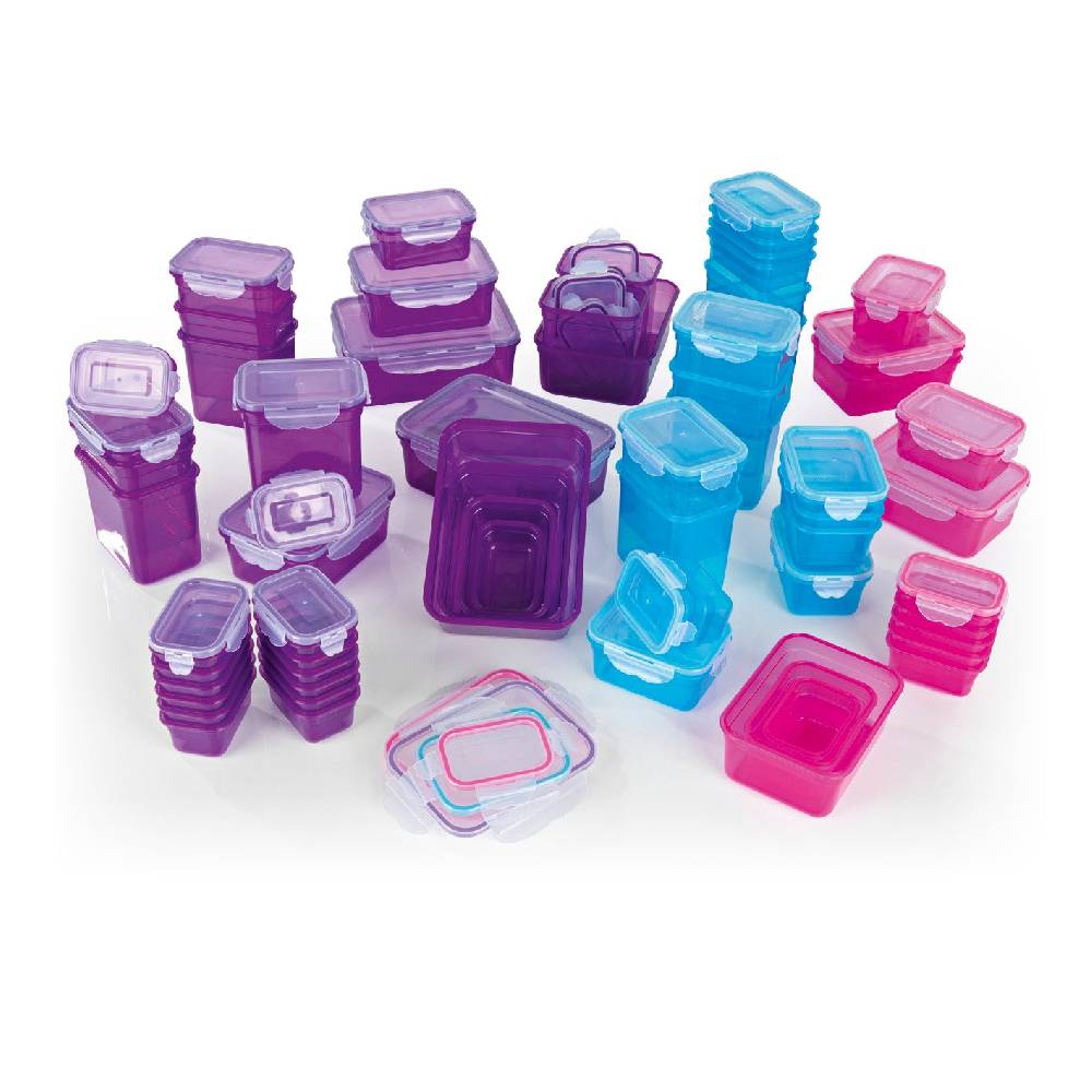 GOURMETmaxx Frischhaltedosen Klick-it - 144-tlg. - Lila/Pink/Türkis