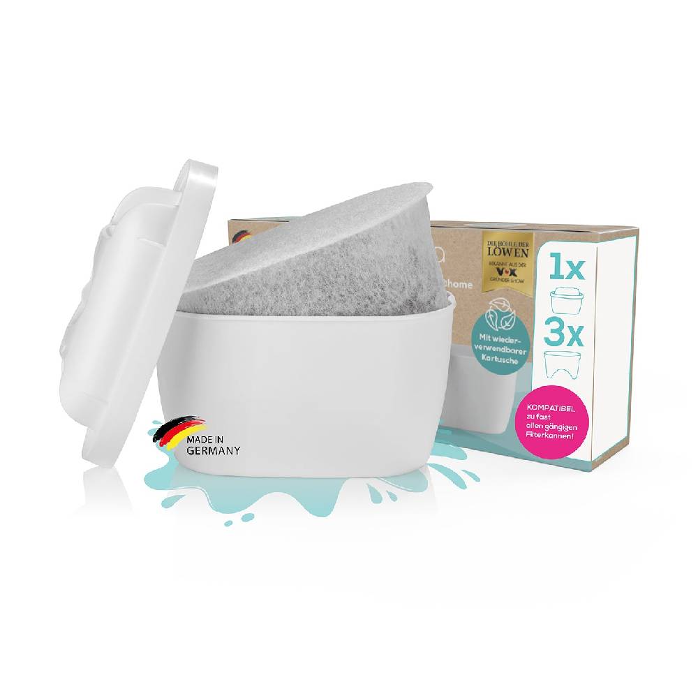 yucona Wasserfilter Starter-Kit - Kartusche mit 3 Filtertaschen