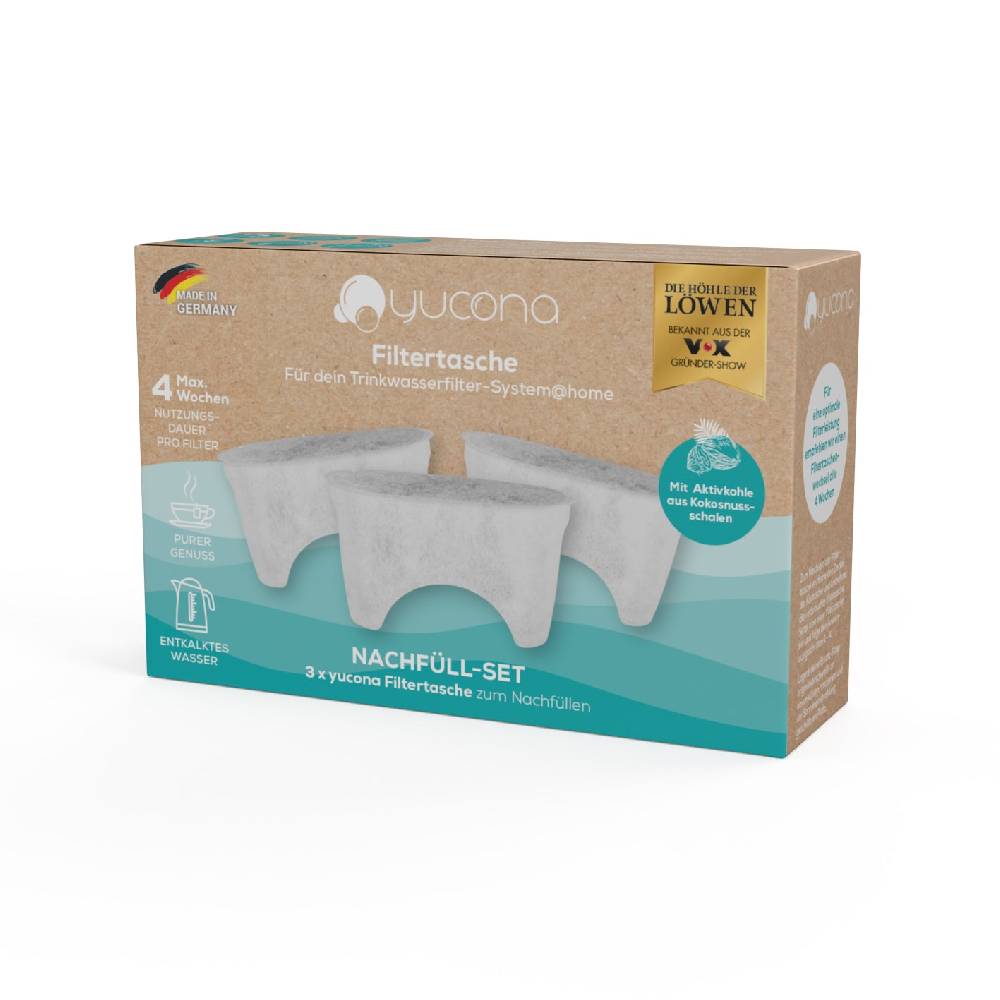 yucona Wasserfilter Nachfüllset - 3er-Set Filtertaschen