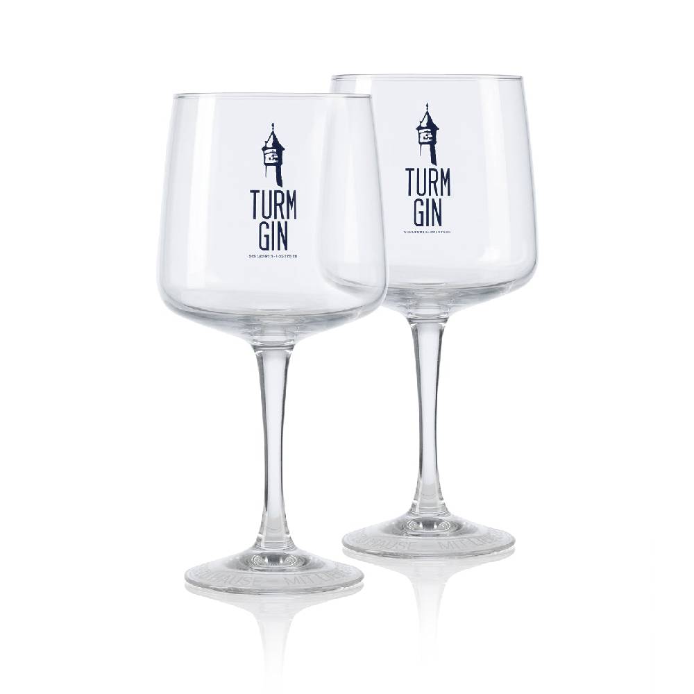 TURM GIN Copa Glas mit Logo - 720 ml - 2er-Set