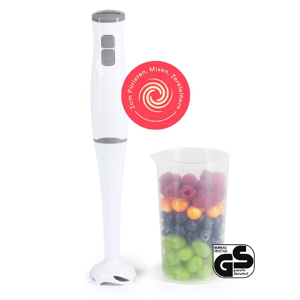 GOURMETmaxx Stabmixer mit Messbecher - weiß/grau Günstiger Verkauf